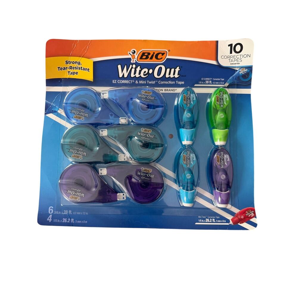 Bic Wite-Out EZ Correct and Mini Twist Correction Tape 10 Pack